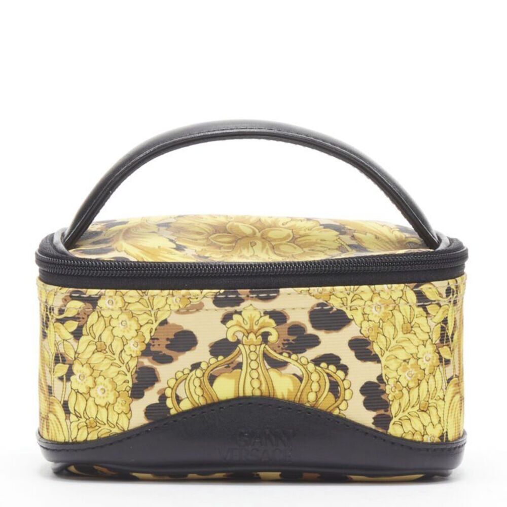 Gianni Versace gold barocco baroque leopard print micro bag